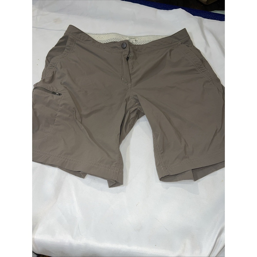 L.L. Bean Bermuda Cargo 10 Fit Trek Hiking Outdoor Dark Brown Stretch‎ 279